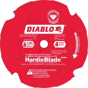HardieBlade™ Circular Saw Blade - 6-1/2", 5/8", 4, Cement, 10°, 0.071", TCG (PCD), 10000
