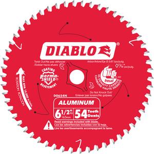 Aluminum Cutting Circular Saw Blade - 6-1/2", 5/8", 54, Plastic/Non-Ferrous/Fibreglass