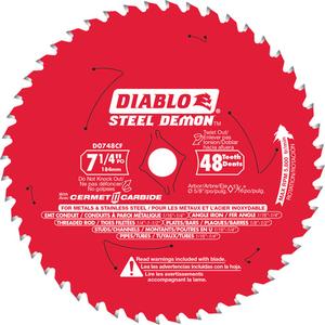 Steel Demon™ Cermet II Circular Saw Blade - 7-1/4", 5/8", 48, Metal, 2°, 0.075", 0.063", TCG