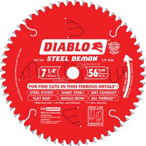 Carbide Tipped Circular Saw Blade - 7-1/4", 5/8", 56, Metal, 2°, 0.102", 0.087", TCG