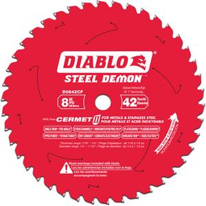 Steel Demon™ Cermet II Circular Saw Blade - 8", 5/8", 42, Metal, 0°, 0.075", 0.063", TCG