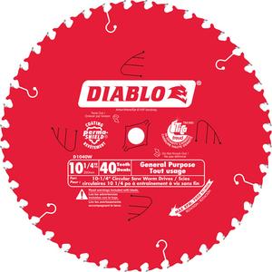 General Purpose Beam Circular Saw Blade - 10-1/4", 5/8", 40, Wood/Laminate, 18°, 0.087", 0.063", ATB