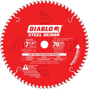 Steel Demon™ Cutting Saw Blade - 7-1/4", 5/8", 70, Metal, '-5°, 0.071", 0.051", 5800