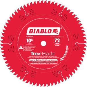 Trex® Blade™ Cutting Saw Blade - 10", 5/8", 72, Plastic/Composite Decking, '-3°, 0.102", 0.071"