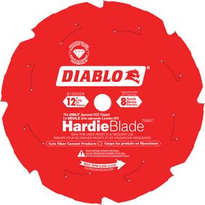 HardieBlade™ Cutting Saw Blade - 12", 1", 8, Fibre Cement, 10°, 0.087", 0.063", 6000