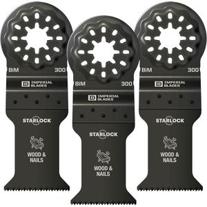 Starlock™ 1-3/8" Standard Wood & Nails Blades - Cutting, Wood with Nails, Copper Pipe, Wood, Drywall, & PVC, 1-3/8" (35 mm), 1-5/8" (41 mm), Bi-Metal