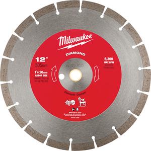Segmented Diamond Circular Saw Blade - 12", 1", Concrete, 1/8", 6300