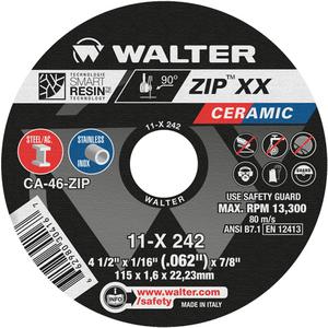 Zip™ XX Ceramic Cut-Off Wheel - 4-1/2", 5", 6", 7", 1/16", 7/8", 13300, 1, Ceramic, 46