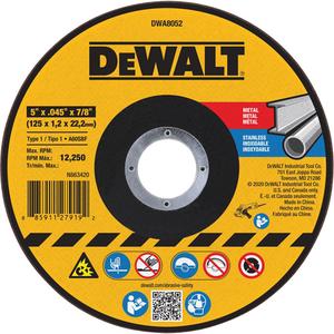 Metal Cut-Off Wheel - 5", 0.045", 7/8", 13300, 1, Aluminum Oxide