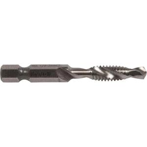 Drill/Tap Bit - High Speed Steel, 1/4", 0.25", 20, NC, Mild Steel, Copper, Brass, Aluminum, Up to 10 GA