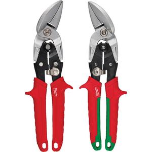 Offset Aviation Snip Set - 2, Left Offset Aviation Snips, Right Offset Aviation Snips, Forged Steel, 1.375", 9.875"