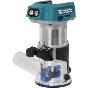 LXT Brushless Router with Dust Extraction - 18 V, 1/4"/3/8", 10000-30000, 1/4" Collet Cone (763637-1); 3/8" Collet Cone (763619-3); Trimmer Guide (122703-7); Template Guide 10 (343577-5); Wrench 13 (781039-9); Wrench 22 (781011-1); Dust Nozzle Set (195559-1)