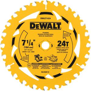 Circular Saw Blade - 7-1/4", 5/8", 24, Wood