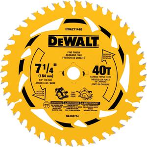 Circular Saw Blade - 7-1/4", 5/8", 40, Wood, Blend