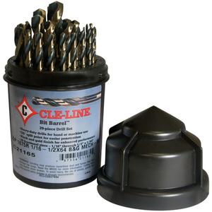1875R Mechanics Length Drill Bit Set - 29, High Speed Steel, 1/16"-1/2", 1/64", Black & Gold, Spiral