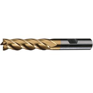 HG-4C-TN Centre Cutting Finishing End Mill - High Speed Steel, 1", 1-7/8"/1.875"/47.63 mm, 4, 4-1/8"/104.77 mm, 3/4"/19.05 mm, TiN, Spiral, Right, Right