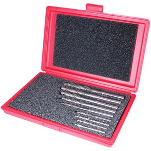 183-CSS-1 9-Piece Continuous Pilot Counterbore Set - High Speed Steel, 6; 8; 10; 12; 16; 20; 24; 28; 32; Plastic Case, Straight, Bright