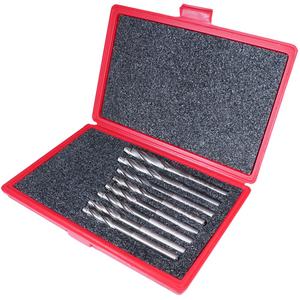 183-CSS-3 8-Piece Continuous Pilot Counterbore Set - High Speed Steel, 18: 20-60: 21-60: 22-60: 22: 26: 30: 34: Plastic Case, Bright, Straight