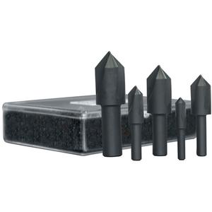 10003 Countersink Set - 5, 1/4"; 3/8"; 1/2"; 5/8"; 3/4", Reduced, Steam Oxide, 3
