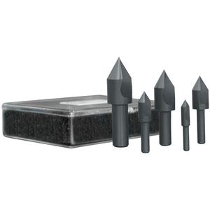 10001 Countersink Set - 5, 1/4"; 3/8"; 1/2"; 5/8"; 3/4"; Plastic Case, Steam Oxide, 60°, Configuration Reduced