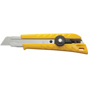Ratchet Lock Utility Knife with Solid Blade - 18 mm, Plastic, Stainless Steel, Limited Lifetime, Cardboard, Carpet, Drywall, Laminates, Linoleum, House Wrap, Plastic Sheeting, & More