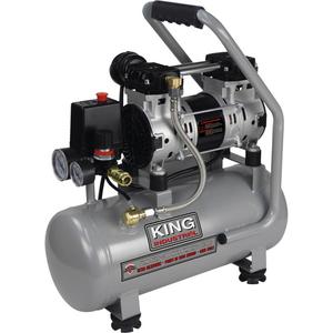 Ultra-Quiet Oil-Free Air Compressor - 3.5 at 40 PSI, Gas, 3 gal., 135, 65