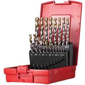 Jobber Length Drill Set - 19, High Speed Steel, 118°