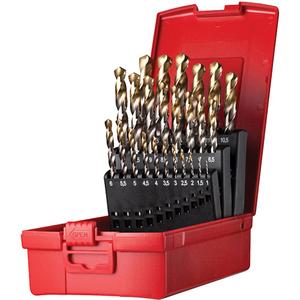 Jobber Length Drill Bit Set - 25, High Speed Steel, TiN