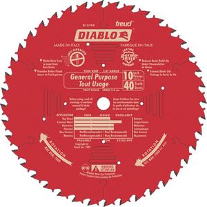 Saw Blades - General Purpose - 10", 5/8", 40, Wood, ATB