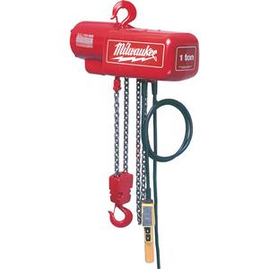 Electric Chain Hoist - 2000 lbs. (1 tons), 10', 16 FPM, 16 FPM, 115V/230V, Steel, 1, 5 Years