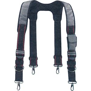 Padded Tool Rig Suspenders - Polyester, Grey