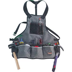 16-Pocket Aprons - Grey, Polyester, 16