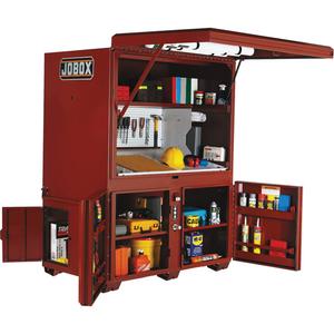 Field Office Jobsite Box - Red, 63", 42", 80", Steel, 100 Cubic Feet