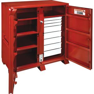 Drawer Cabinet - Red, 60-1/8", 30-1/4", 53-1/4", Steel, 58.7 Cubic Feet