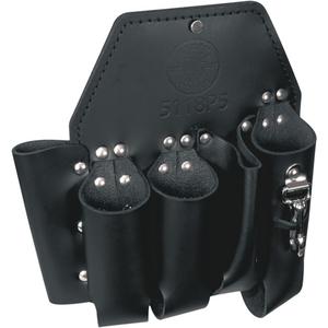Tool Pouch - Leather, Black, 5, Multiple Tool Holder, Rivet Hole