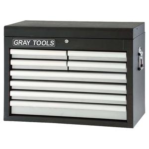 Top Chest - 8 Drawers - 8, Black, 16", 26", 19-1/4", 5,453 cubic in.