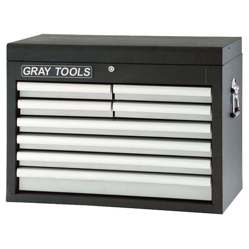 Top Chest - 8 Drawers - 8, Black, 16", 26", 19-1/4", 5,453 cubic in.