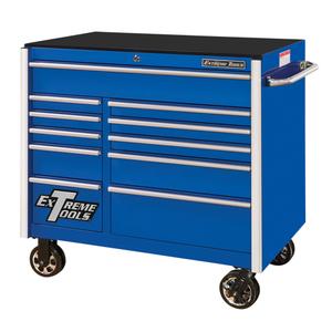 RX Series Rolling Tool Cabinet - 11, Blue, 25-1/2", 41-1/2", 40-1/2", Ball Bearing, 100 lbs., 200 lbs., Stainless steel