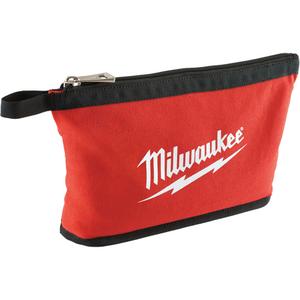 Zipper Pouch - Black/Red, Canvas, 1, 12.5", 0.25", 8"