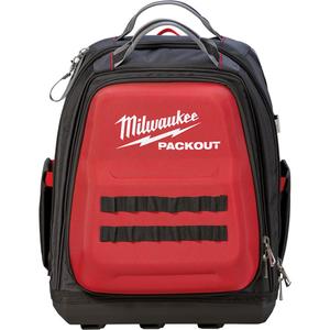 Packout™ Backpack - 15-3/4", 11-4/5", Black/Red, Ballistic, 15-3/4", 48