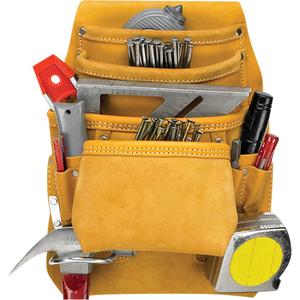 Carpenter's Nail & Tool Pouch - Leather, Tan, 10, Multiple Tool Holder