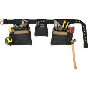 Deluxe Tool Belt Combo - Black, Polyester, 11, 2"