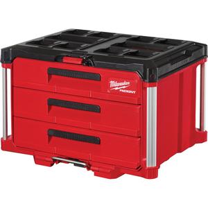 Packout™ 3-Drawer Tool Box - Red/Black, 16-1/3", 14-1/3", 22-1/5"