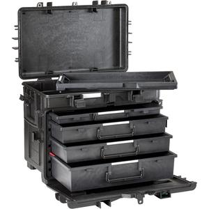 Military Mobile Tool Chest With Drawers - 4, Black, 15", 22-4/5", 18"