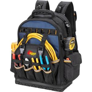 Molded Base Tool Backpack - 18", 13", Black/Blue, Ballistic/Polyester