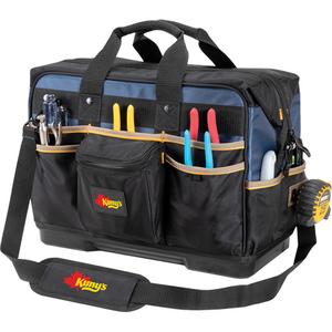 Molded Base Contractor's Closed-Top Tool Bag - Black/Blue, Ballistic Polyester, 29