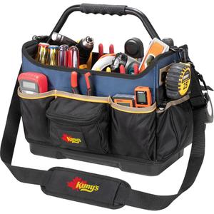 Molded Base Open-Top Tool Box - Black/Blue, Ballistic Polyester, 17