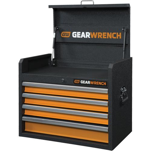 GSX Series Tool Chest - 4, Orange/Black, 16", 26", Ball Bearing, Steel, 3 Years Limited