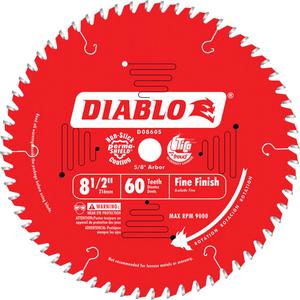Contractor Saw Blades - Fine Finishing Saw Blades - 8-1/2", 5/8", 60, Wood, ATB