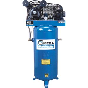 Professional Series Air Compressors - 6 HP, 11 at 90 PSI, Electric, 230/1, 50 Gal. (60 US Gal), 125, 75, 12.5, 300, Vertical-15 A Motor, 1 Year